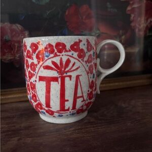 Red and White Tea Mug